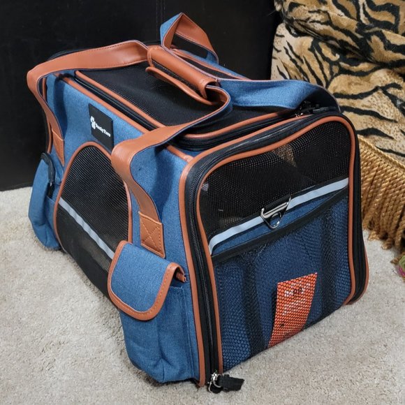 Pet Carrier Dog or Cat Blue w/Extras 18"L x 11"W x 12"H   Bran New! - Picture 2 of 6